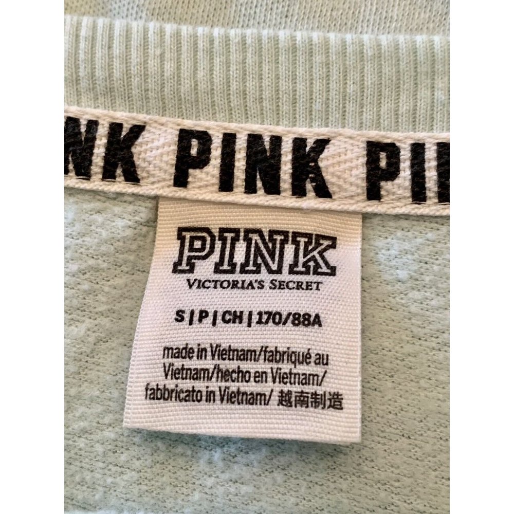Victoria’s Secret Pastel Blue Pink PullOver Sweatshirt S M Spell out Preppy - Picture 3 of 11